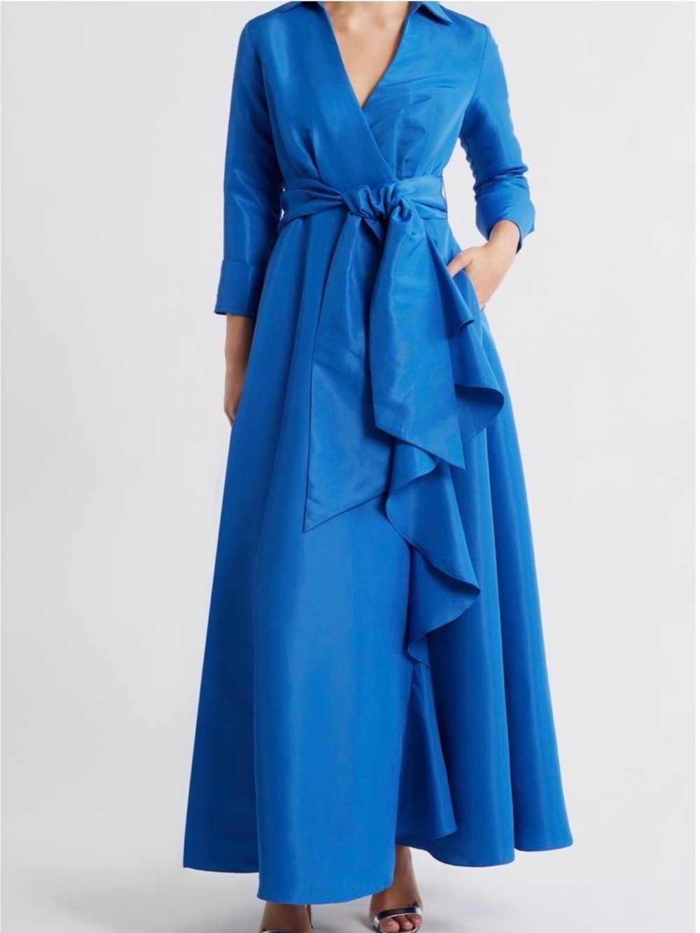 Betsy & Adam Royal Blue Wrap Maxi Dress with Waist Tie (please note last pic)